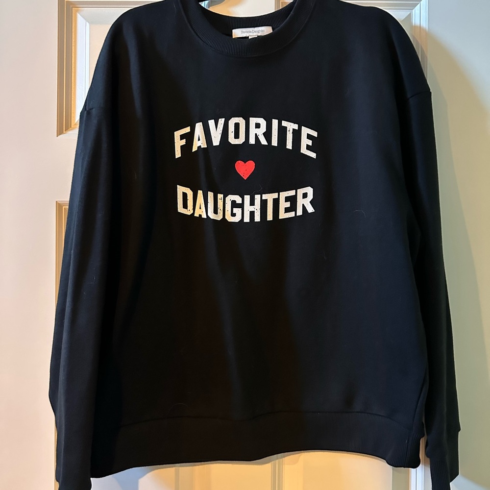 Favorite Daughter Heart Crewneck Navy